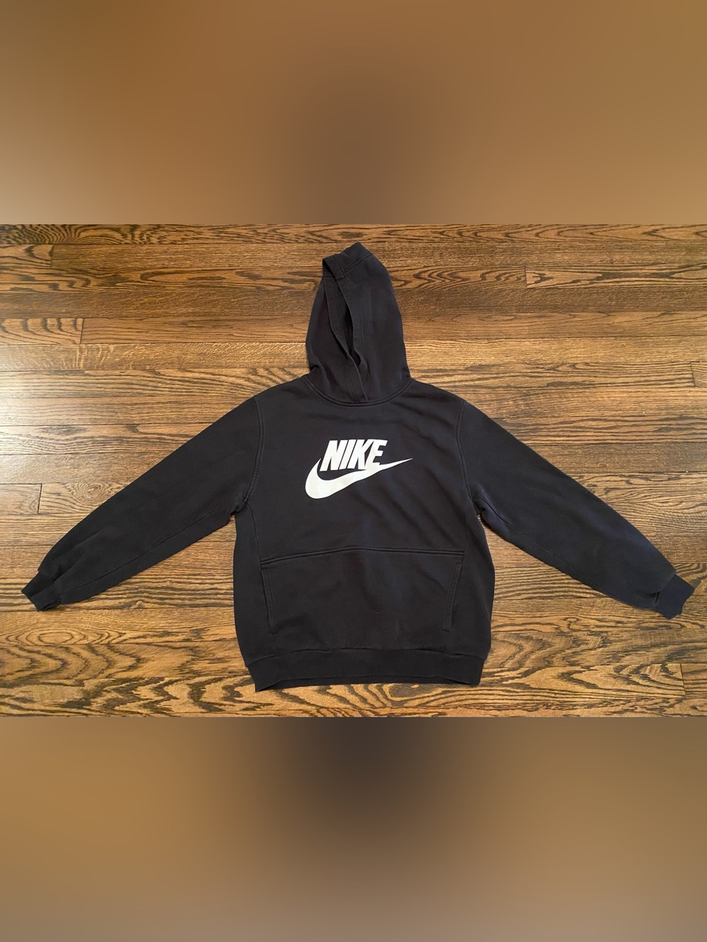 Nike Black Hoodie with White Swoosh and Logo